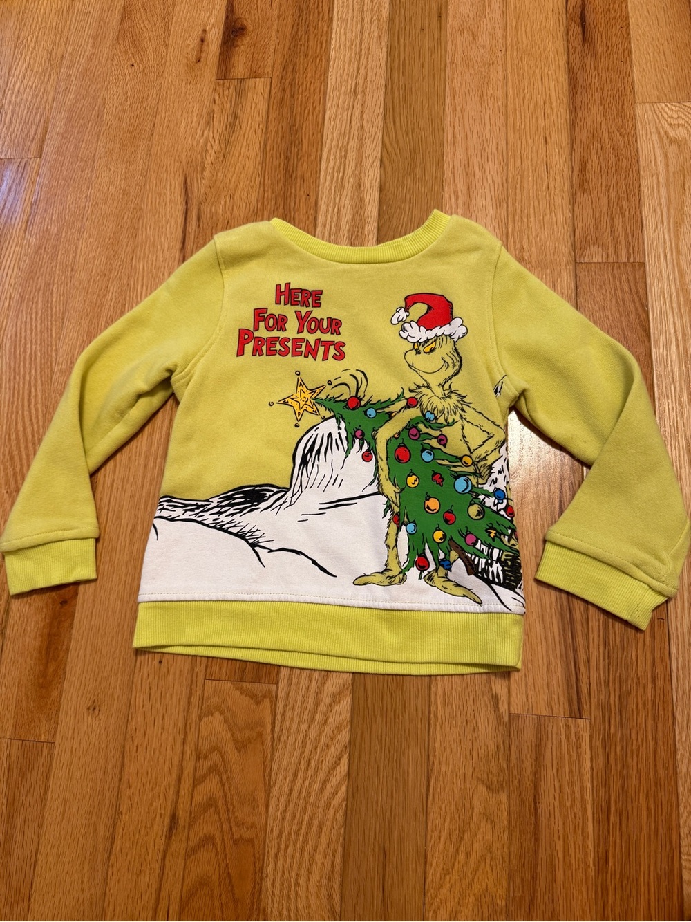 Kids Lime green 'Here For Your Presents' Grinch Sweatshirt